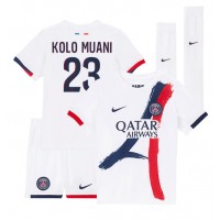 Koszulka piłkarska Paris Saint-Germain Randal Kolo Muani #23 Strój wyjazdowy dla dzieci 2024-25 tanio Krótki Rękaw (+ Krótkie spodenki)